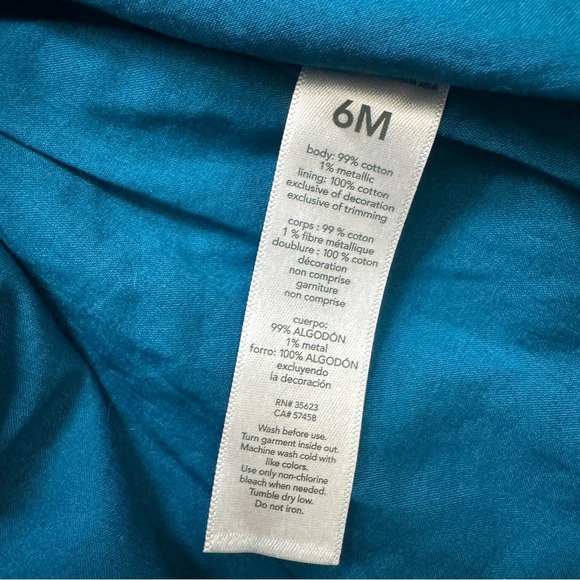 Carter’s Floral Blue Orange Dress Baby Girl 6M Long Sleeve NWOT - Picture 6 of 6